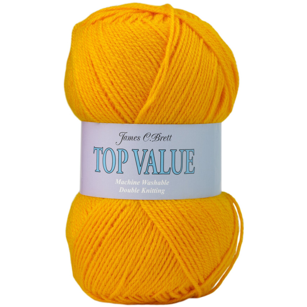 (8411 (Golden Yellow)) James Brett Top Value DK Acrylic Knitting Yarn 100g