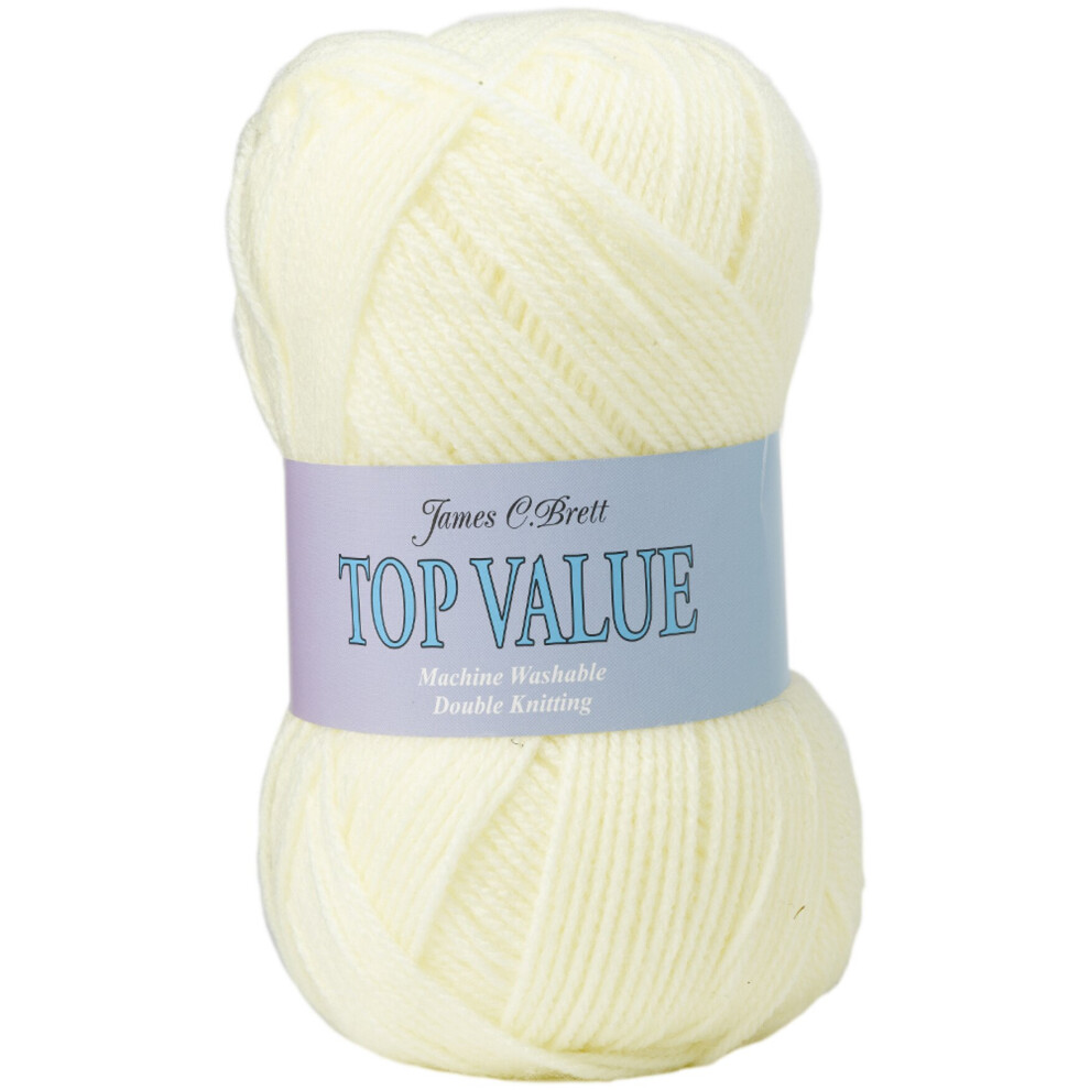 (844 (Cream)) James Brett Top Value DK Acrylic Knitting Yarn 100g