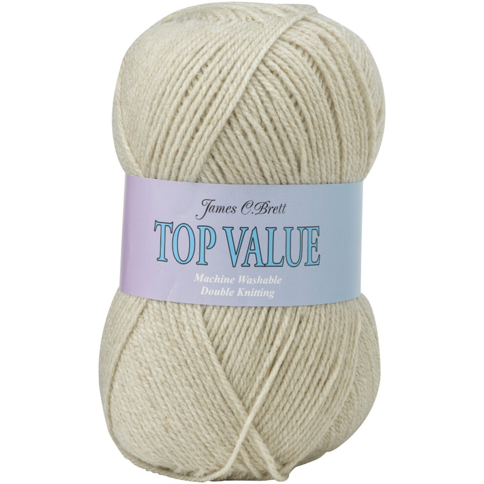 (843 (Beige)) James Brett Top Value DK Acrylic Knitting Yarn 100g