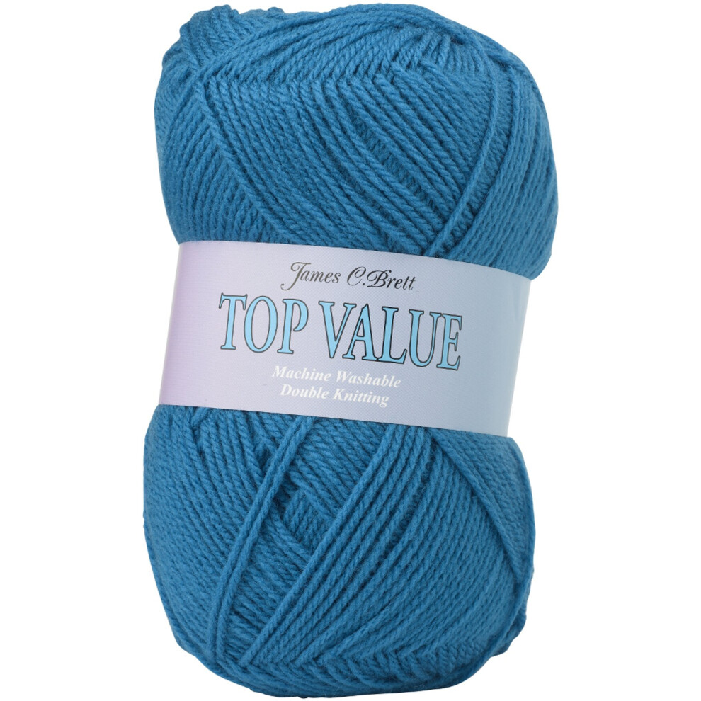 (846 (Ocean Blue)) James Brett Top Value DK Acrylic Knitting Yarn 100g