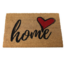 60x40cm Coir Door Mat Red Heart Home Entrance Mat Rug Anti-Slip Dirt Scraper