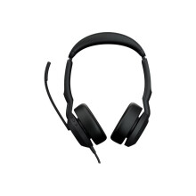 Jabra Evolve2 50 MS Stereo - Headset - on-ear - Bluetooth - wireless - active noise cancelling - USB-A - black - Zoom Ce