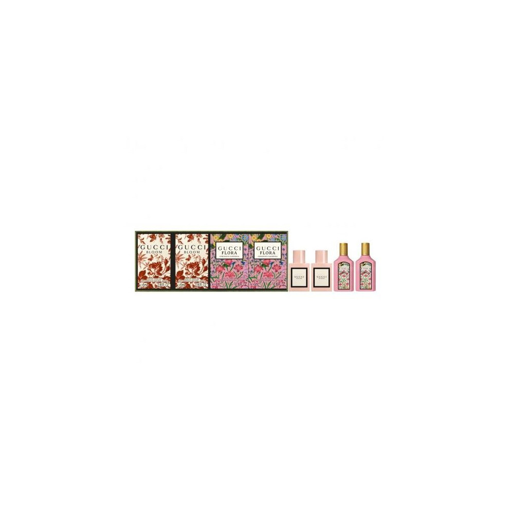 Photos - Women's Fragrance GUCCI 4 Pcs Mini Gift Set: 2 * Bloom 0.16 Eau De Parfum + 2 * Gorgeous Gardenia 0.16 Eau De Parfum  GUC9 (Individually Boxed)