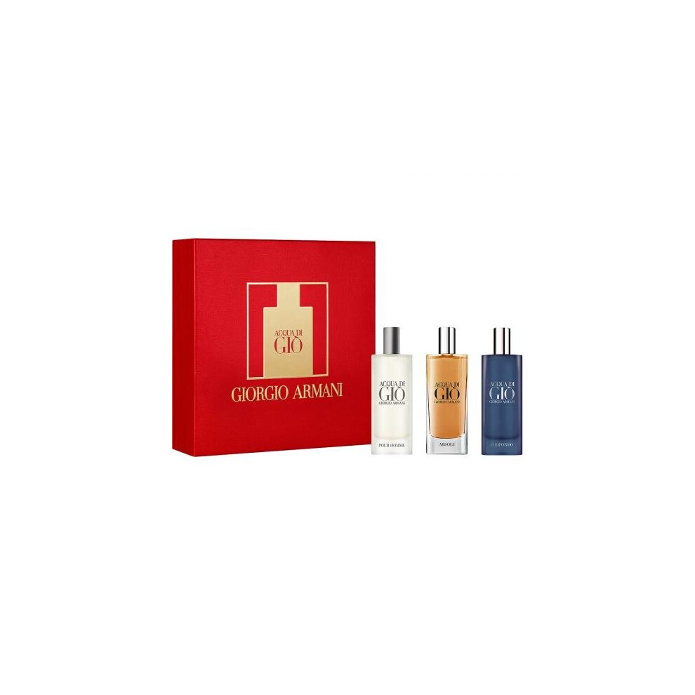 Giorgio Armani Acqua Di Gio 3 Pcs Set: Acqua Di Gio 0.5 Eau De Toilette Spray + Absolu 0.5 Eau De Parfum Spray + Profondo 0.5 Eau De Parfum Spray