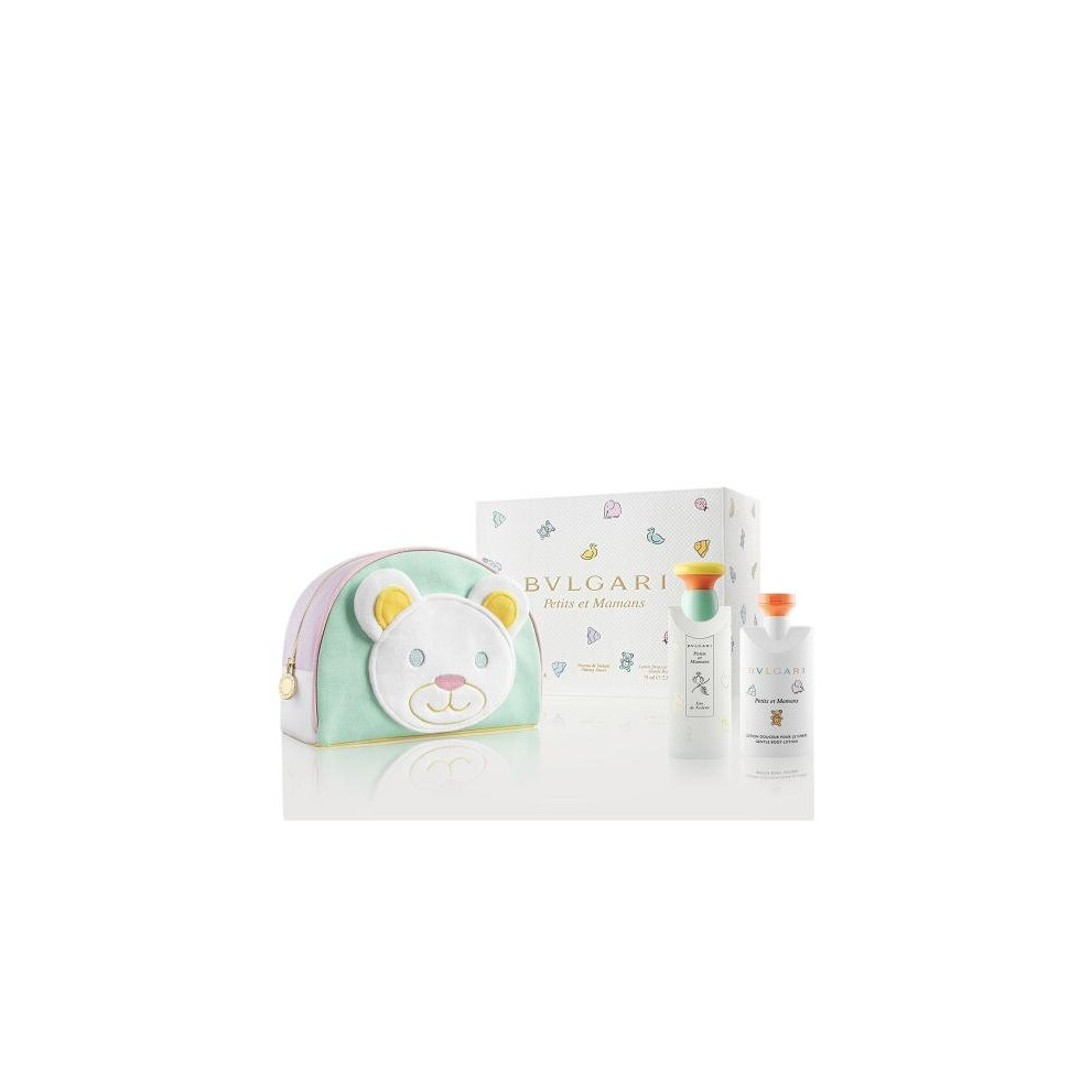 Bvlgari Petit Et Mamans 3 Pcs Set: 3.4 Eau De Toilette Spray + 2.5 Body Lotion + Toiletry Pouch