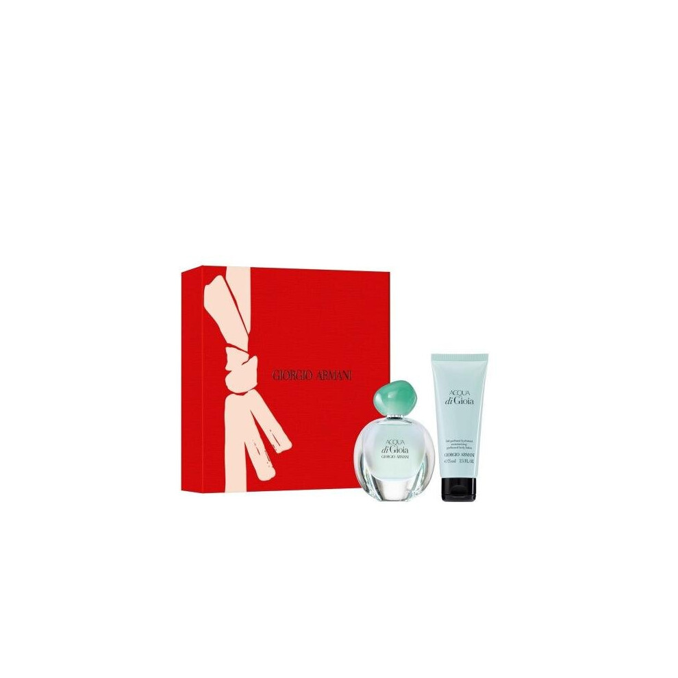 Acqua Di Gioia 2 Pcs Set: 1 Oz Eau De Parfum Spray + 2.5 Body Lotion (Hard)