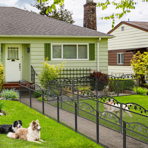 Dekorative Gartenzaun 5Pcs Schwarz Metall Garten Barriere 2