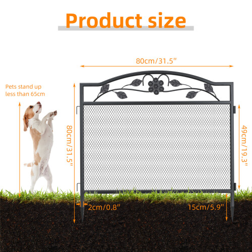 Dekorative Gartenzaun 5Pcs Schwarz Metall Garten Barriere 1