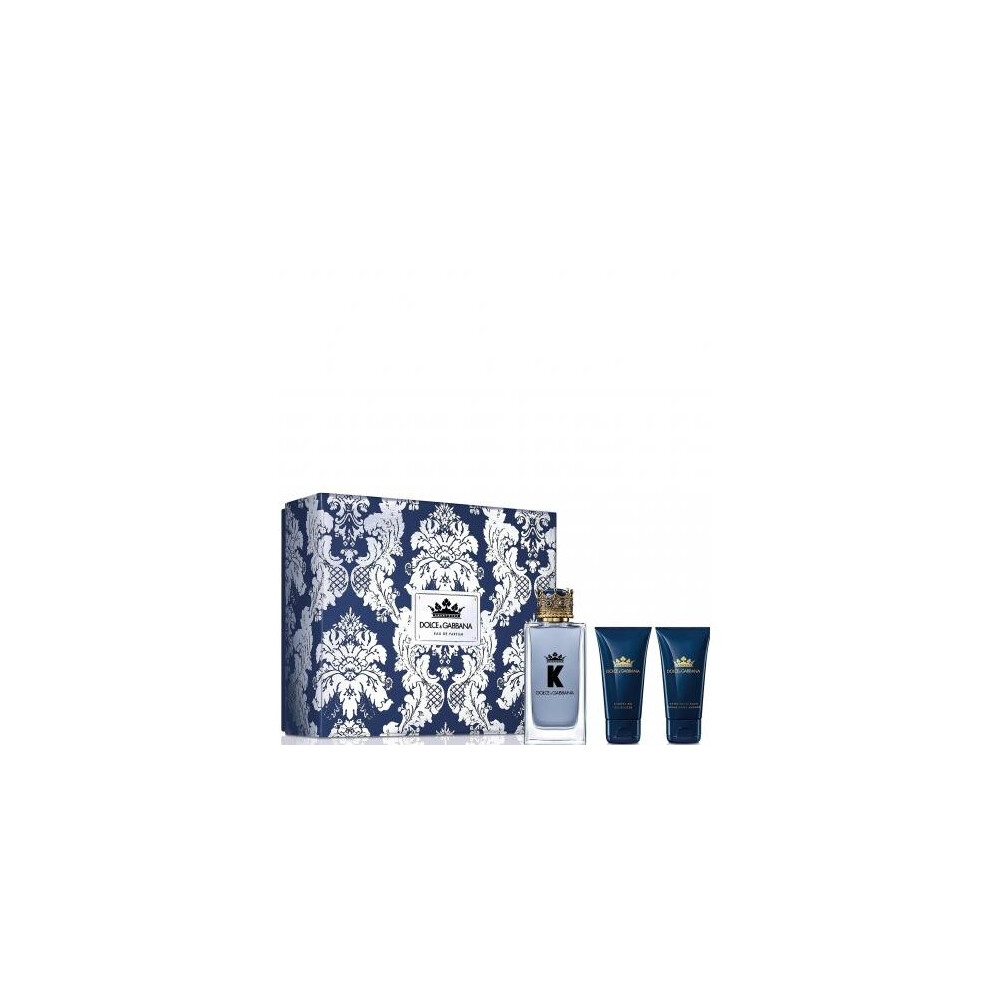 Dolce & Gabbana ''K'' 3 Pcs Set For Men: 3.3 Eau De Parfum + 1.6 After Shave Balm + 1.6 Shower Gel