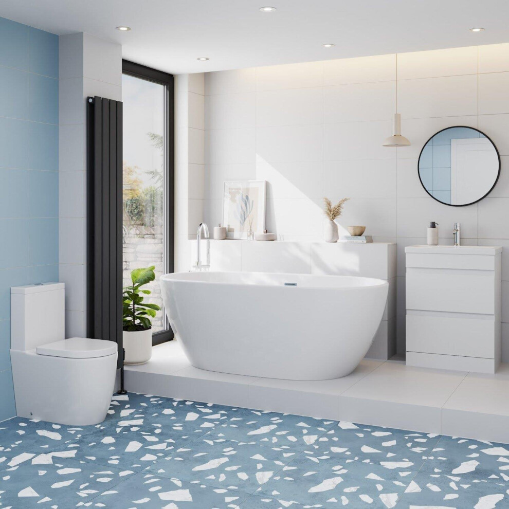 Affine Bathroom Suite 1500Mm Freestanding Bath Toilet Wc Basin Vanity Unit 5056696007927