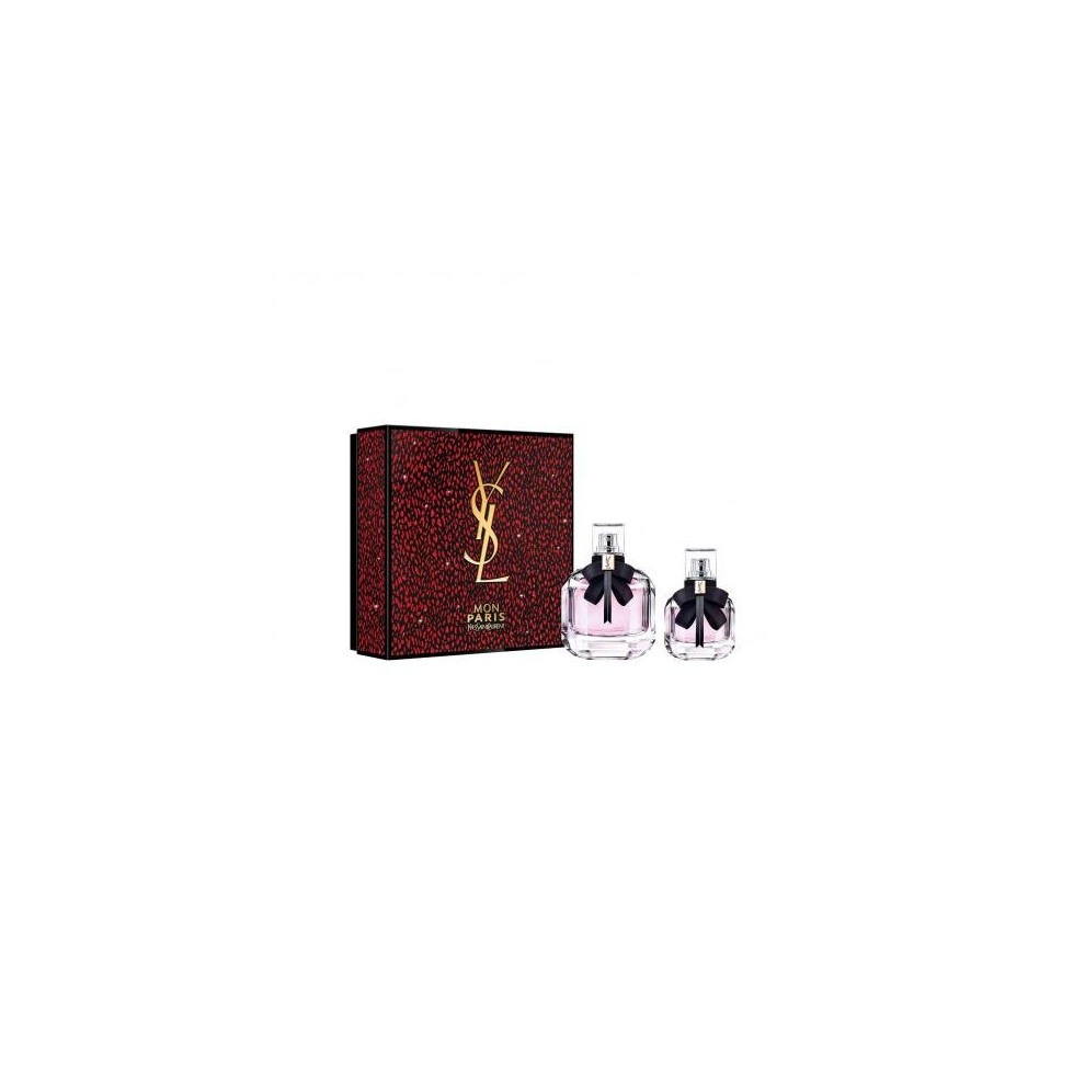 Ysl Mon Paris 2 Pcs Set: 3 Oz Eau De Parfum Spray + 1 Oz Eau De Parfum Spray (Hard Box)