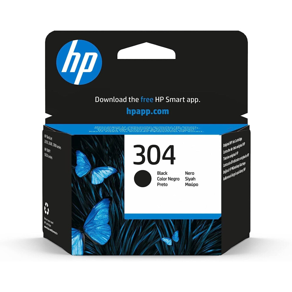 HP N9K06AE 304 Original Ink Cartridge, Black, (Pack of 1)