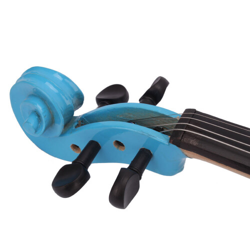 4/4 Full Size Acoustic Violin Set with Case Bow Rosin Bridge Blue 2