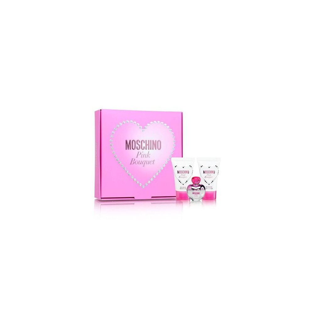 Moschino Pink Bouquet 3 Pcs Set For Women: 0.17 Eau De Toilette + 0.8 Shower Gel + 0.8 Body Lotion