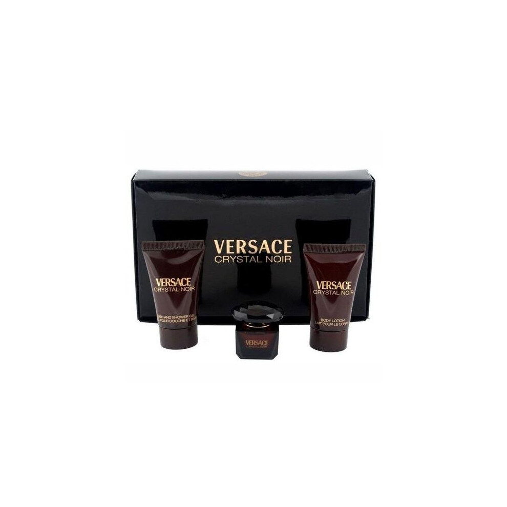 Versace Crystal Noir 3 Pcs Set For Women: 0.17 Eau De Parfum + 0.8 Shower Gel + 0.8 Body Lotion