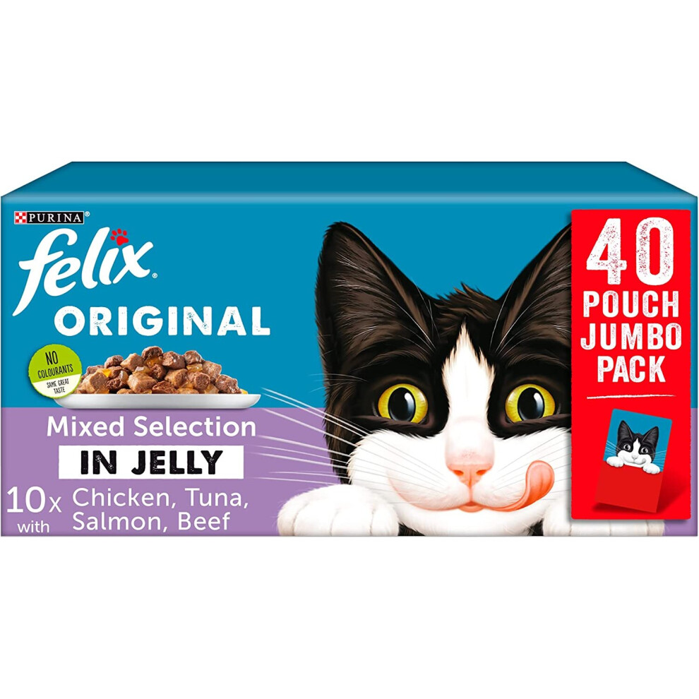 Felix Original Mixed Selection In Jelly Cat Food, 100 g (Pack of 40)