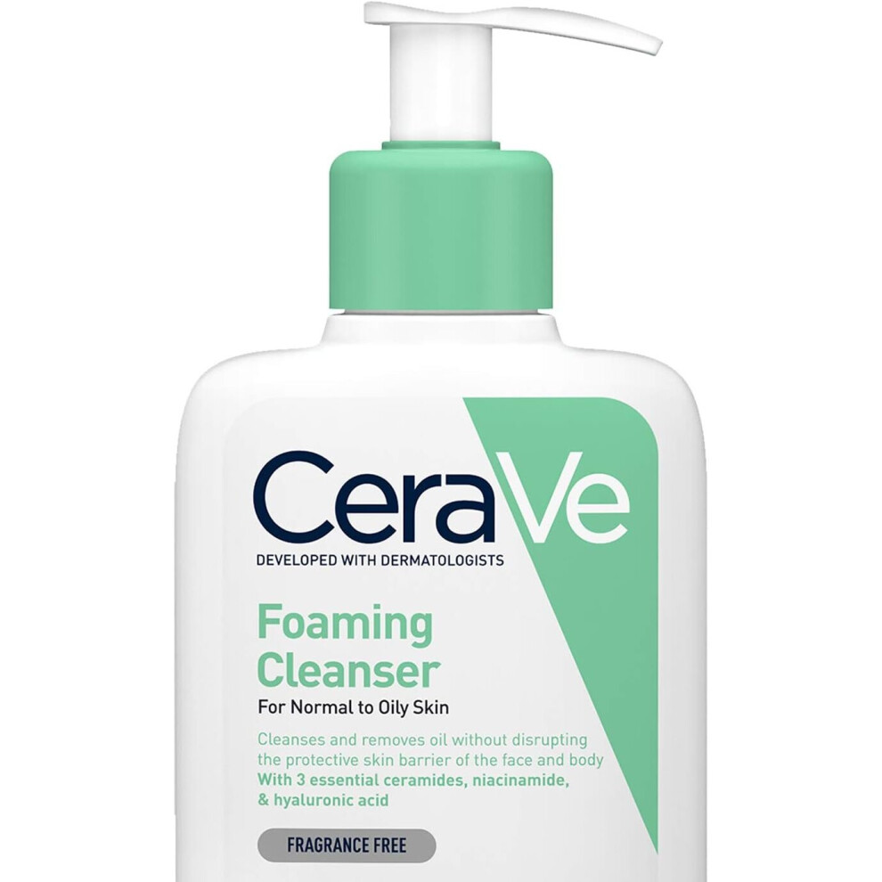 CeraVe Foaming Cleanser for Normal to Oily Skin 236ml with Niacinamide and 3 Essential Ceramides