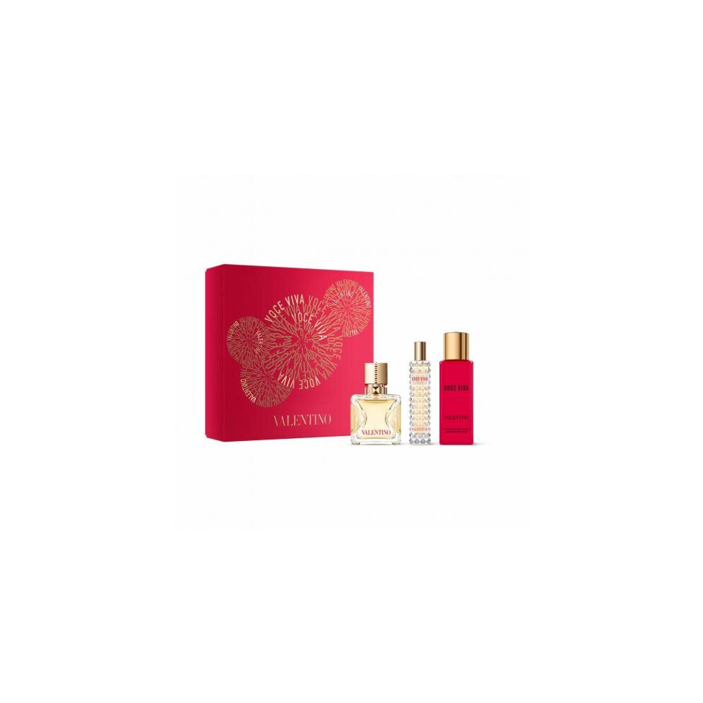 Valentino Voce Viva 3 Pcs Set For Women: 1.7 Eau De Parfum + 0.5 Eau De Parfum + 3.4 Body Lotion