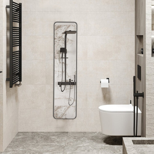 Living And Home (Black) Full Length Mirror with Door Hanging 2