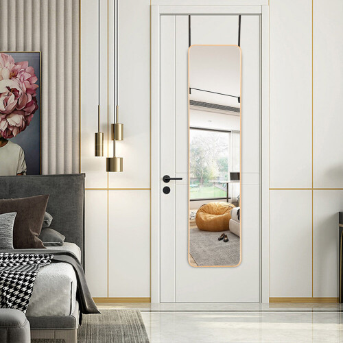Living And Home (Gold) Full Length Mirror with Door Hanging 2