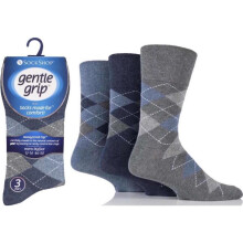 6 paar Heren Katoen Gentle Grip Grote Voetsokken, Zie Diverse Argyle