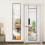Living And Home (Black) Rectangular Metal Frame Over the Door Full Length Mirror 37cm W x 147cm H 3
