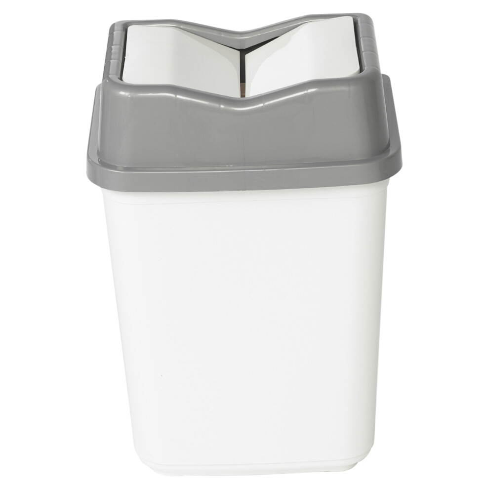 (10L Grey/White) 5/10/20/30/50L Plastic Bin with Butterfly Lid Kitchen