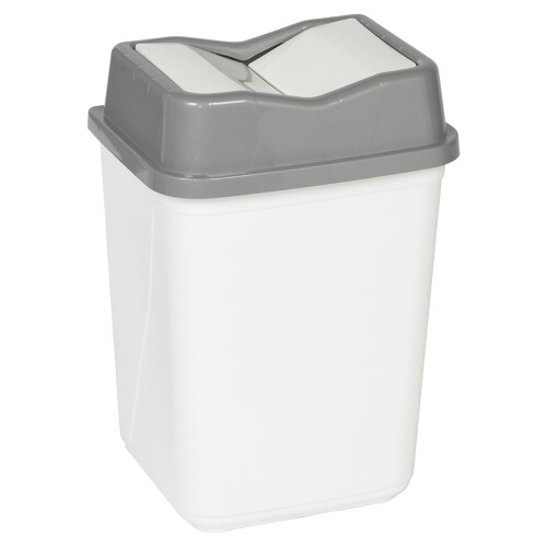 URBN Living (20L Grey/White) 5/10/20/30/50L Plastic Bin with Butterfly Lid Kitchen