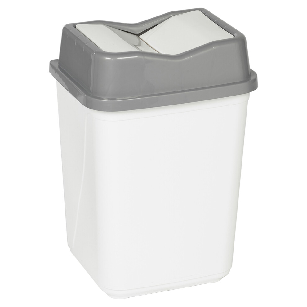 (20L Grey/White) 5/10/20/30/50L Plastic Bin with Butterfly Lid Kitchen