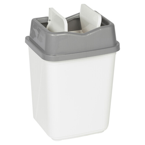 URBN Living (10L Grey/White) 5/10/20/30/50L Plastic Bin with Butterfly Lid Kitchen 1