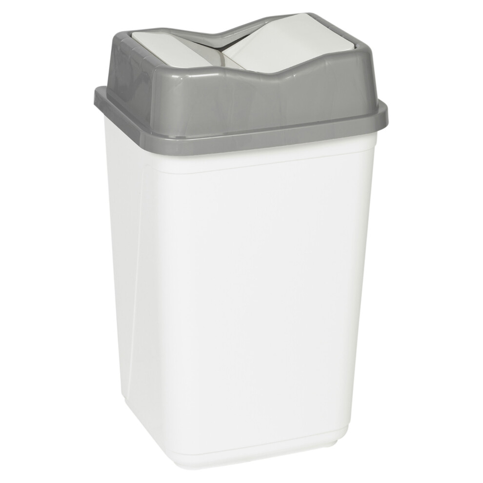 (30L Grey/White) 5/10/20/30/50L Plastic Bin with Butterfly Lid Kitchen