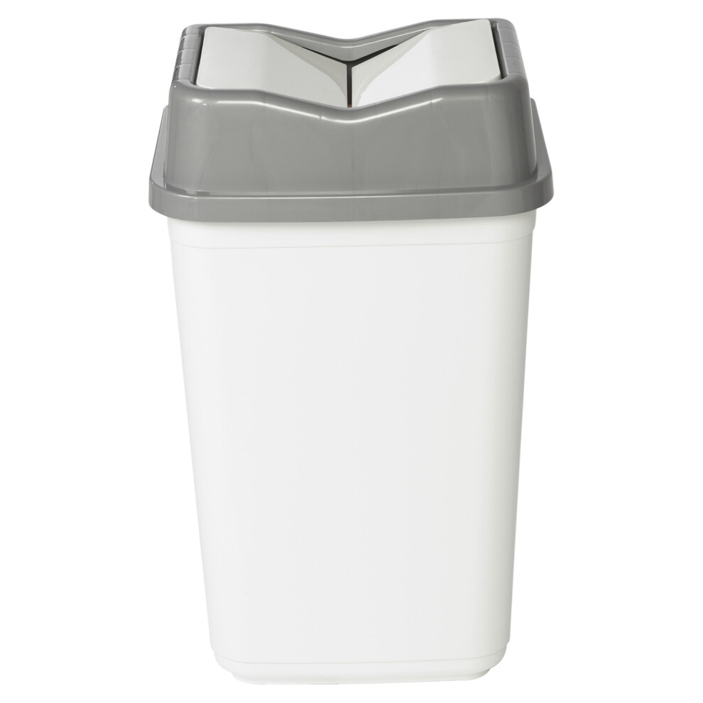 (50L Grey/White) 5/10/20/30/50L Plastic Bin with Butterfly Lid Kitchen