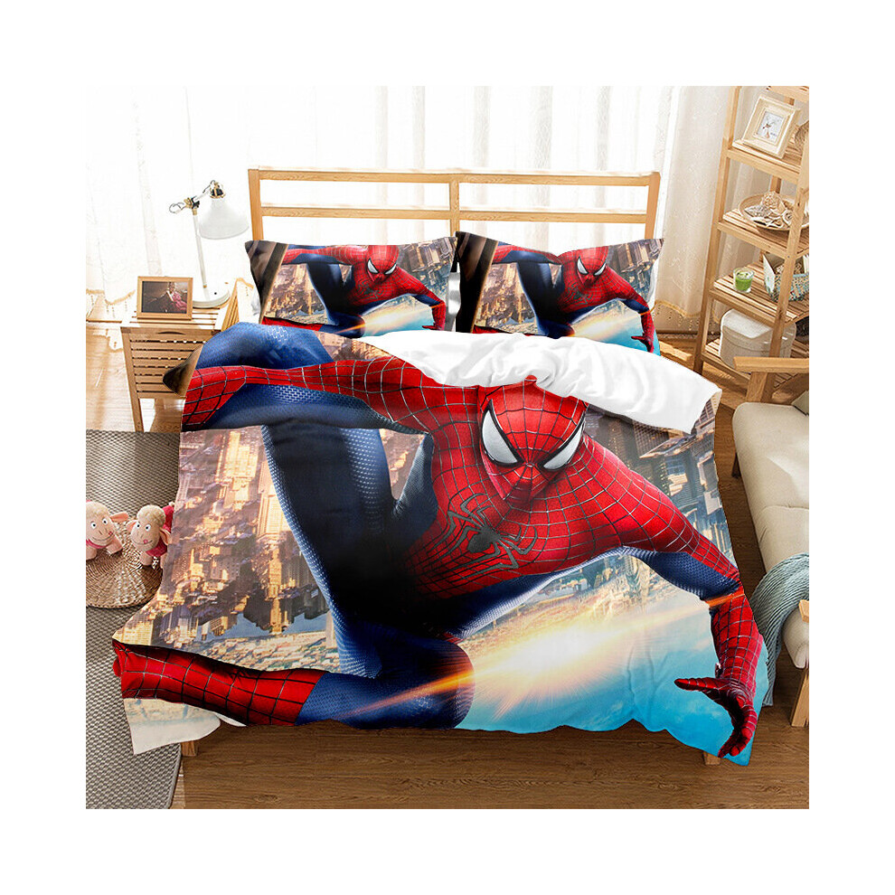 Xcsgsra (Style 01, Super King (220X260cm)/3Pcs) Spider-Man Bedding Single Double Duvet Cover Uk
