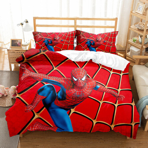 (Style 08, Super King (220X260CM)/3PCS) Spider-Man Bedding Single Double Duvet Cover UK