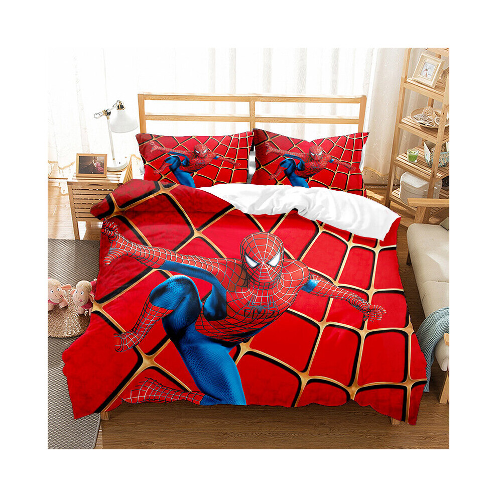 (Style 08, King (220X240CM)/3PCS) Spider-Man Bedding Single Double Duvet Cover UK