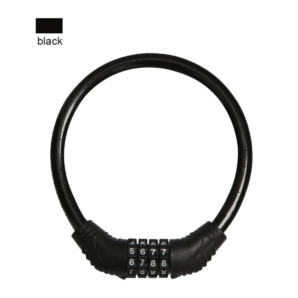 (A-Black) Bicycle Lock Anti-theft Motorcycle Helmet Code Lock Telescopic Steel Cable Electric Bike Combination Padlock Bike Accessories - Bicycle Lock