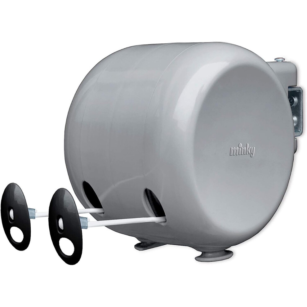 Minky Retractable Duo Reel Washing Line, Grey, 2x15m