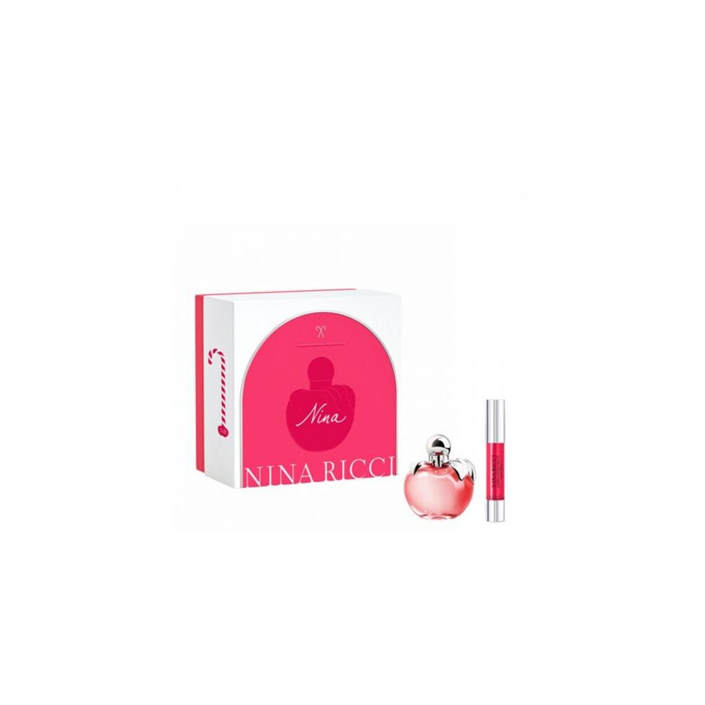 Nina By Nina Ricci 2 Pcs Set For Women: 2.7 Eau De Toilette + 0.09 Pink Jumbo Lipstick