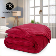 (Double Blanket (150x200 cm)) Red Blankets Soft Fleece Throw Plush Soft Warm Cozy