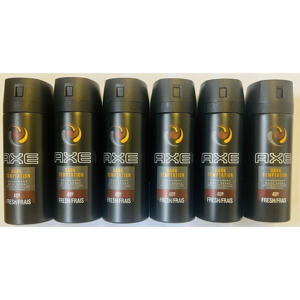 6 x 150ml Axe ( Lynx) DARK TEMPTATION Deodorant Body Spray