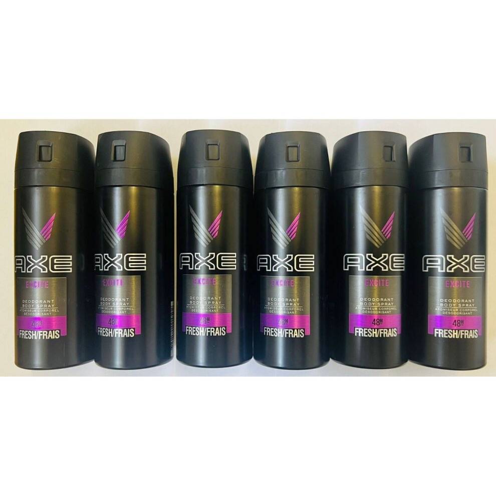 Axe 6 X 150Ml ( Lynx) Excite Deodorant Body Spray