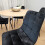 Round Oak Effect Dining Table With 4 Black Velvet Tufted Chairs Set 8