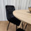 Round Oak Effect Dining Table With 4 Black Velvet Tufted Chairs Set 12