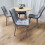 Round Oak Effect Dining Table With 4 Grey Velvet Tufted Chairs Set 8