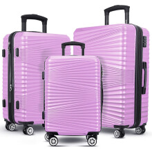 (Pink, 24 inch) Hard Luggage Cabin Suitcase Travel Bag Lightweight