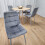 Round Oak Effect Dining Table With 4 Grey Velvet Tufted Chairs Set 2