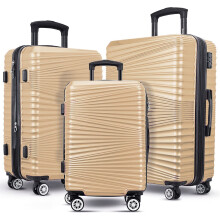 (Gold, 28 inch) Hard Luggage Cabin Suitcase Travel Bag Lightweight