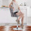 (Grey) Crushed Velvet Upholstered Breakfast Bar Stool 1 pcs 1