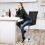 (Black) Crushed Velvet Upholstered Breakfast Bar Stool 3