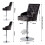 (Black) Crushed Velvet Upholstered Breakfast Bar Stool 4